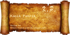 Kasik Patrik névjegykártya